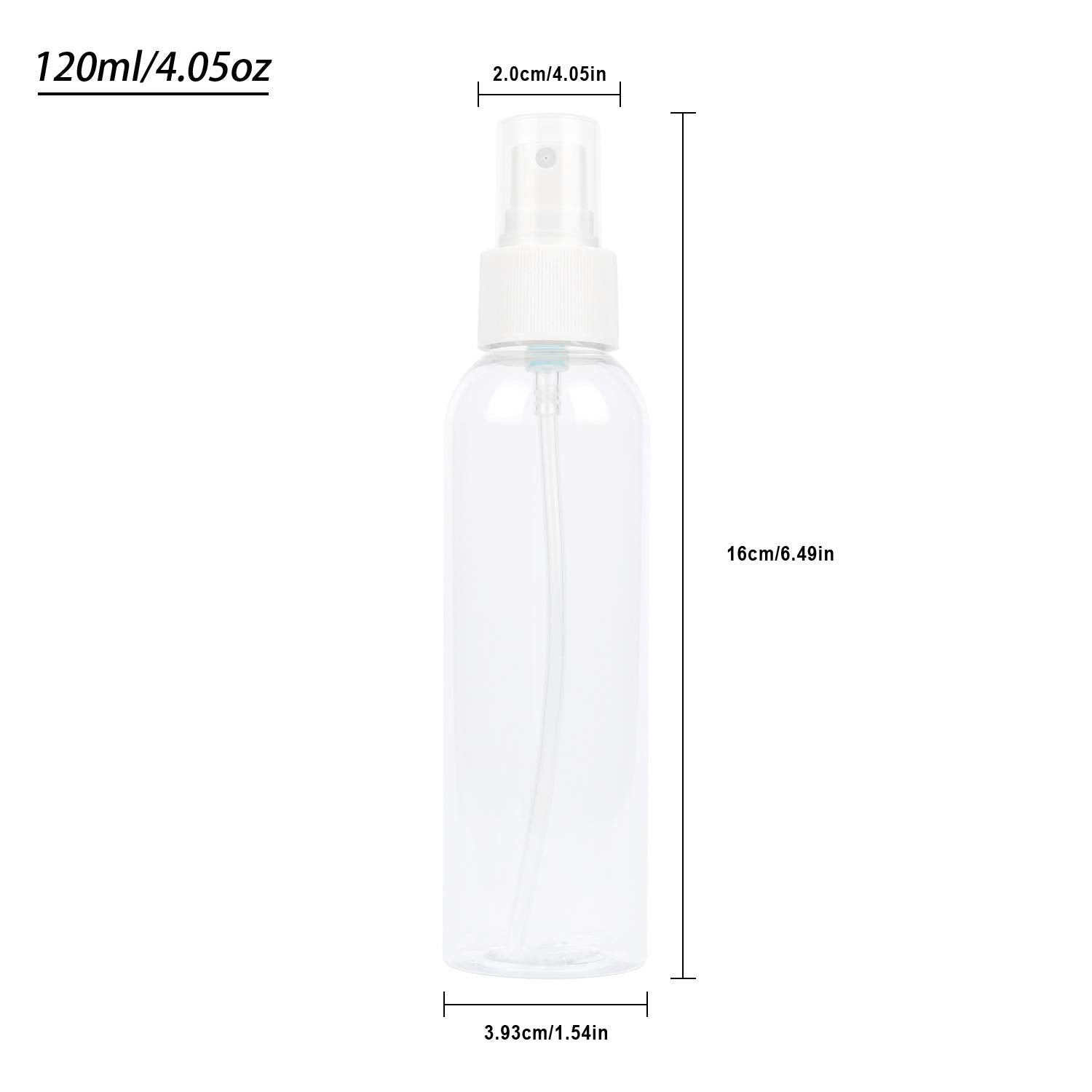 Trendbox 12 Pack Empty Transparent Plastic Fine Mist Spray Bottle 120 Ml (4 Oz)
