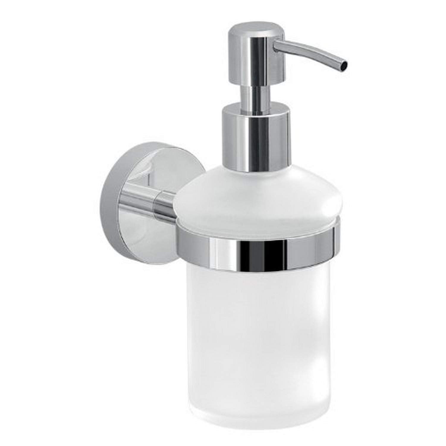 Gedy 2381-13 Frosted Glass Soap With Wall Mount, Chrome