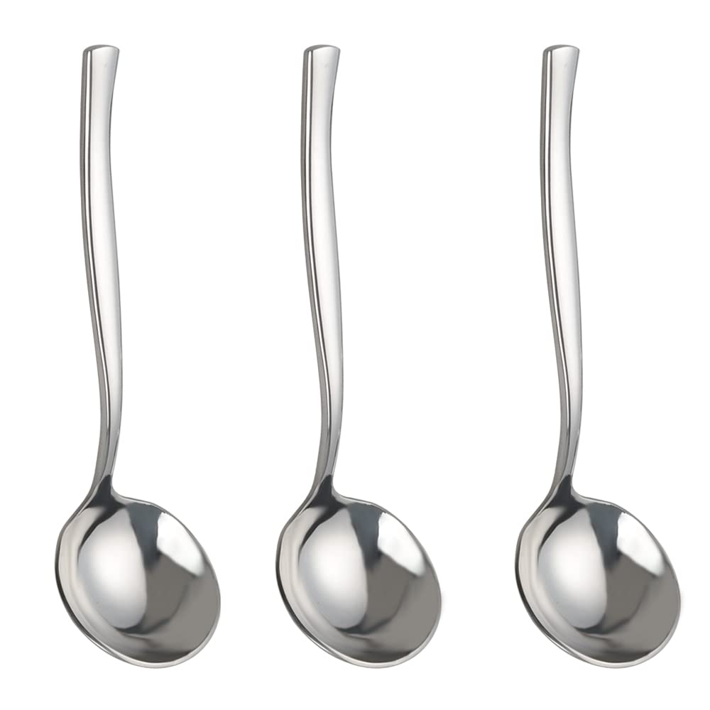 Qskely 3-Piece Stainless Steel Soup Ladle Spoon, Gravy Ladle Spoon