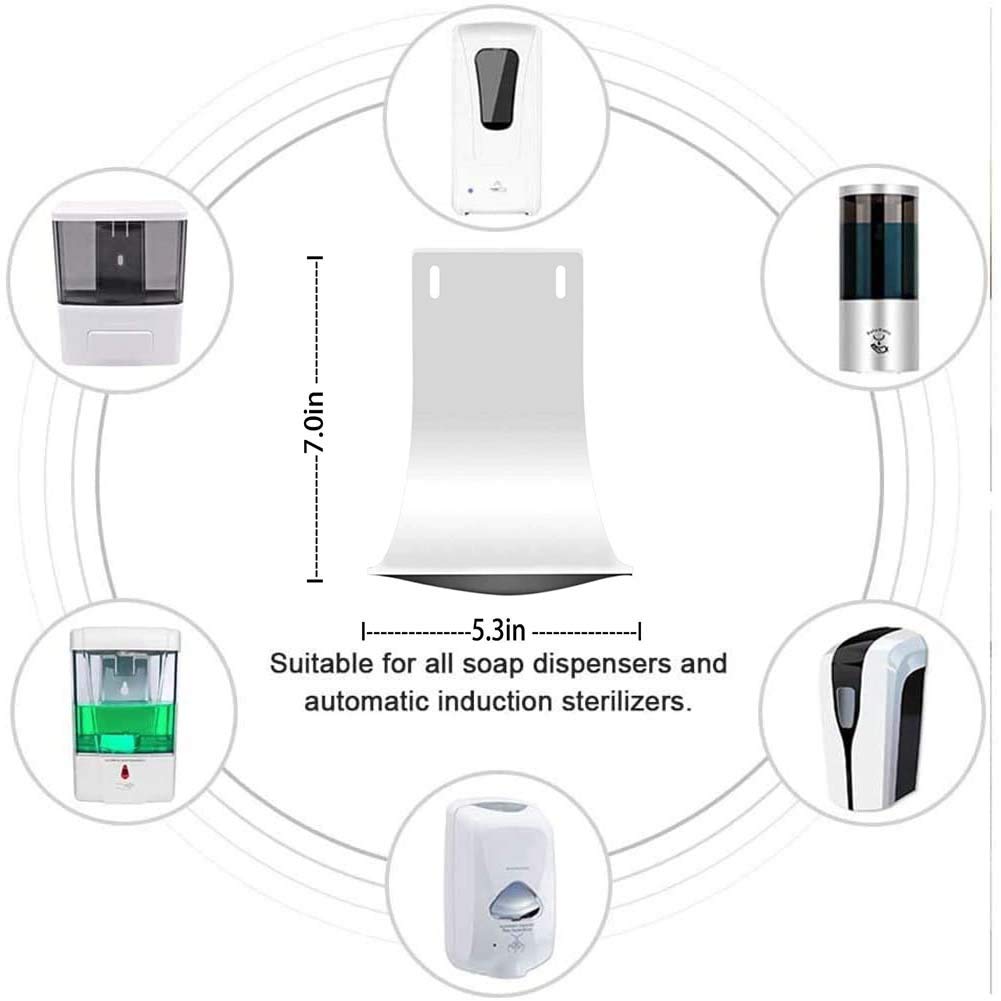 Dispenser Drip Tray Wall Mount Soap Dispenser Bracket,Laundry Detergent Drip Catcher Prevent Dripping And Spraying(White)