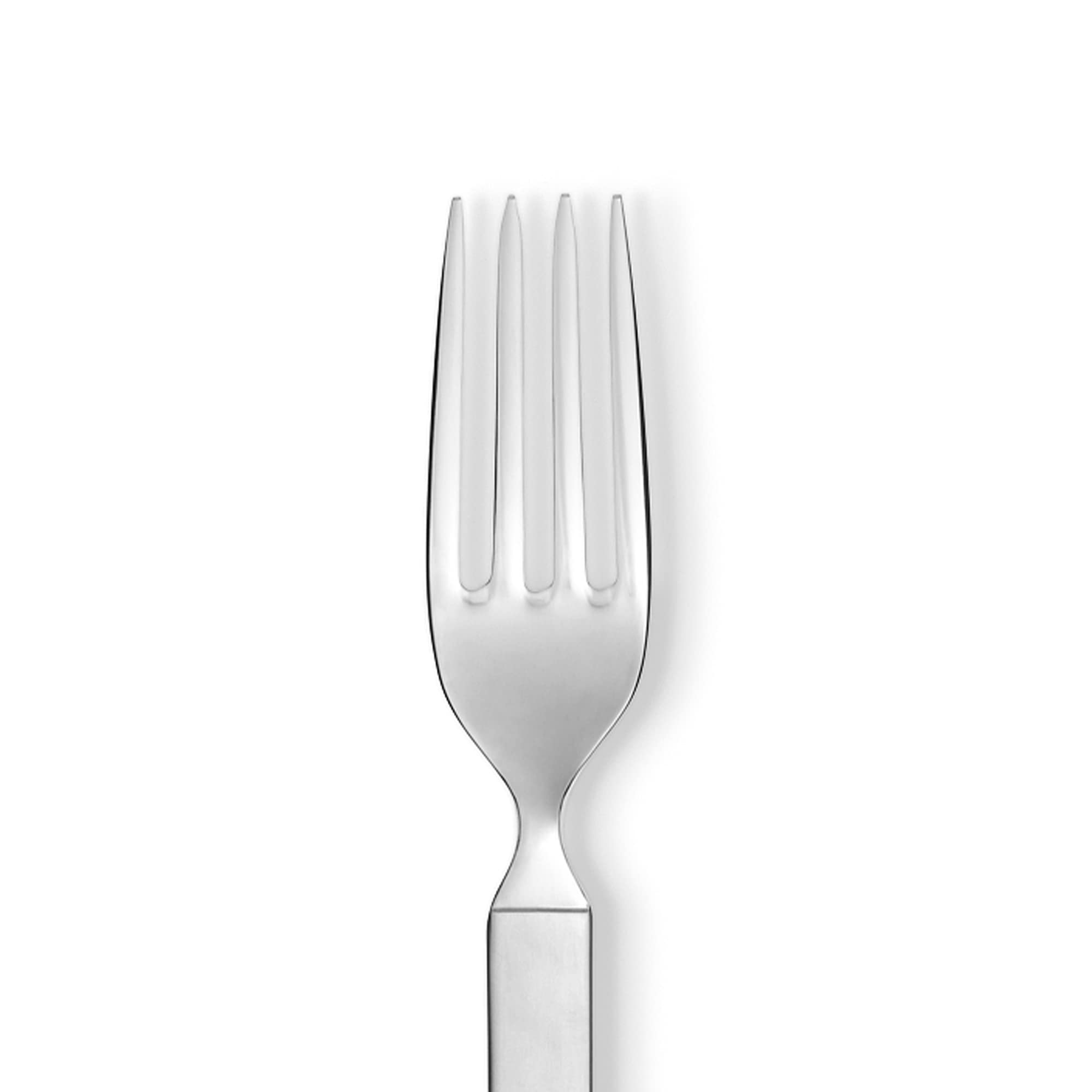 Alessi ''Dry'' 7-1/2-Inch Table Fork With Satin Handle, Set Of 6, Silver