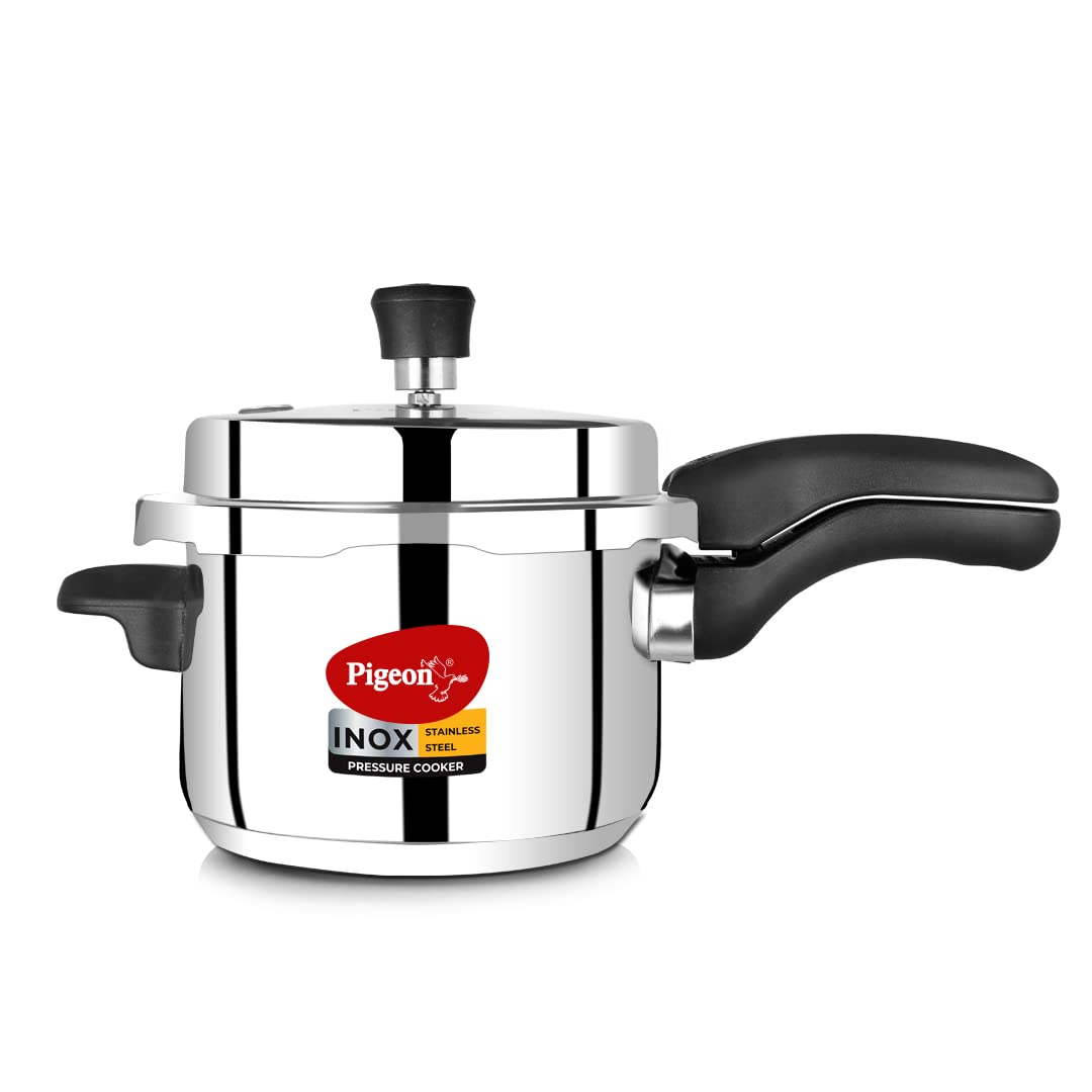 Pigeon Pressure Cooker - 5 Quart - Inox Stainless Steel Outer Lid Stovetop & Induction Base - Cook delicious food in less time:
