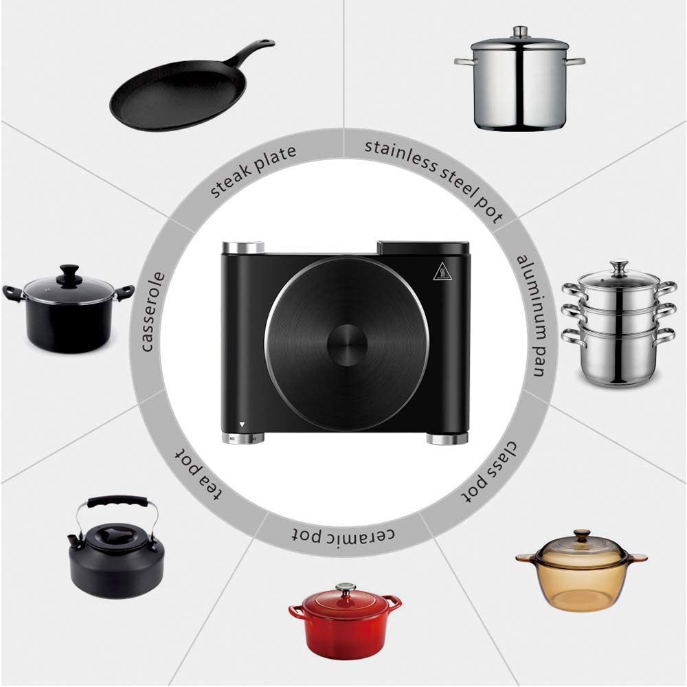 Cusimax Hot Plate Electric Burner Single Burner Cast Iron Hot Plates For Cooking Portable Burner 1500W With Adjustable Temperatu