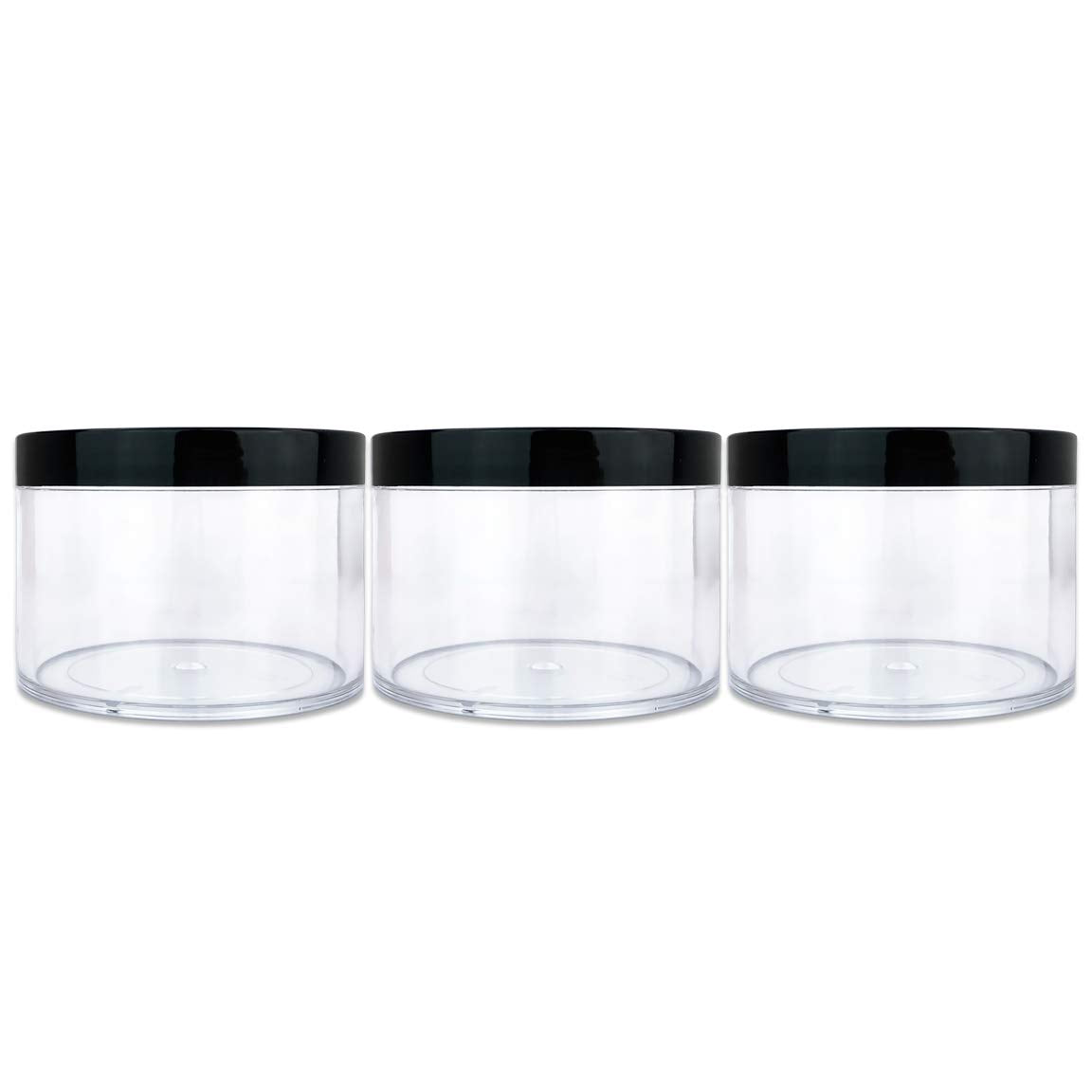 Beauticom 4 Oz. (120G /120Ml) (Quantity: 6 Packs) Thick Wall Round Leak Proof Clear Acrylic Jars With Black Lids For Beauty, Cre