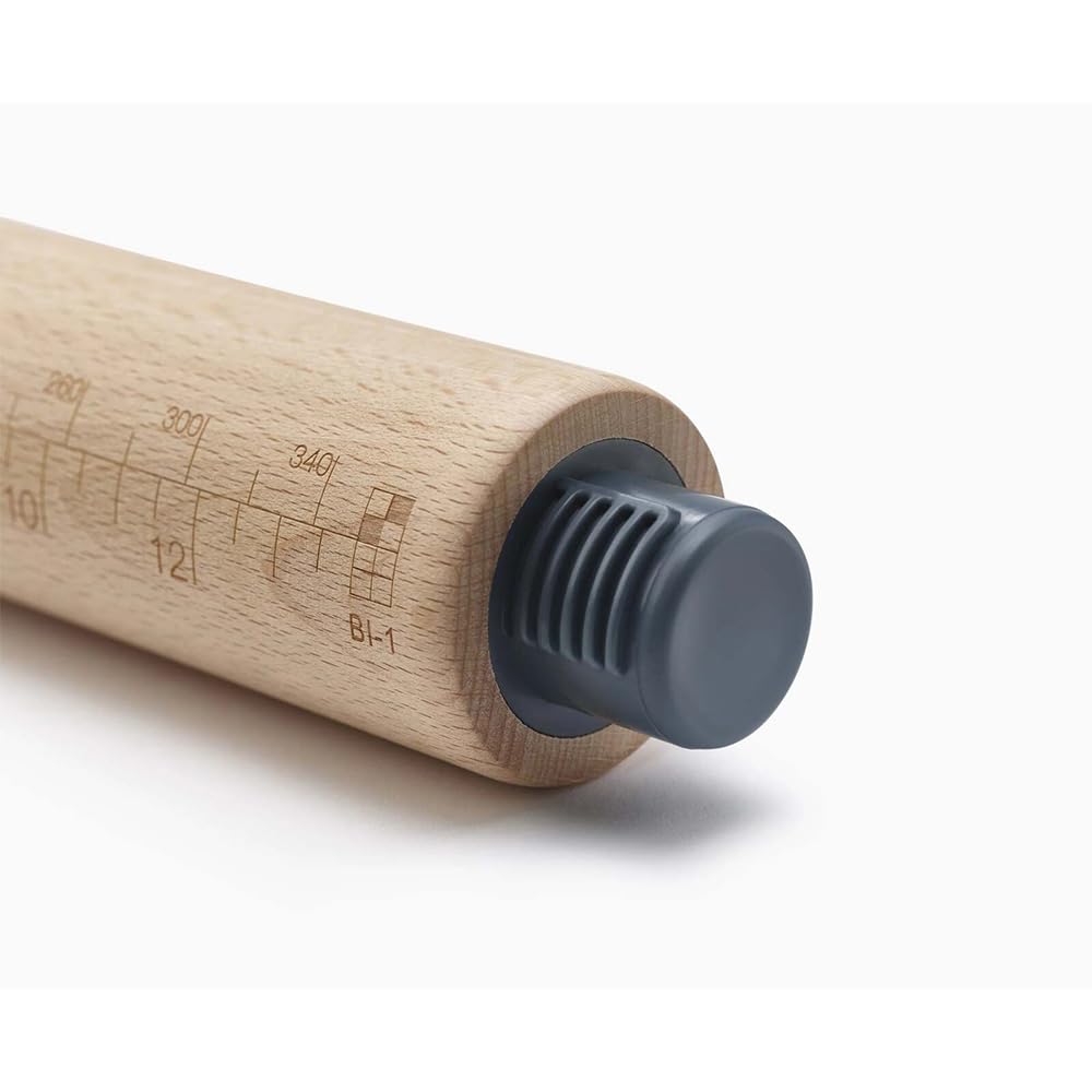 Joseph Joseph Precisionpin Baking Adjustable Rolling Pin - Consistent And Even Dough Thickness For Perfect Baking Results, Sky,