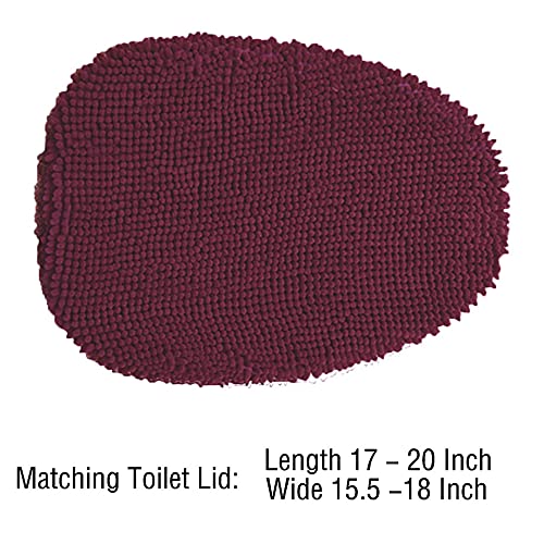 Madeals Bath Rug Set 4 Piece With Toilet Lid Cover And Rug Set Combo, Soft Shaggy Bath Rug Set 3 Piece And U-Shaped Toilet Floor