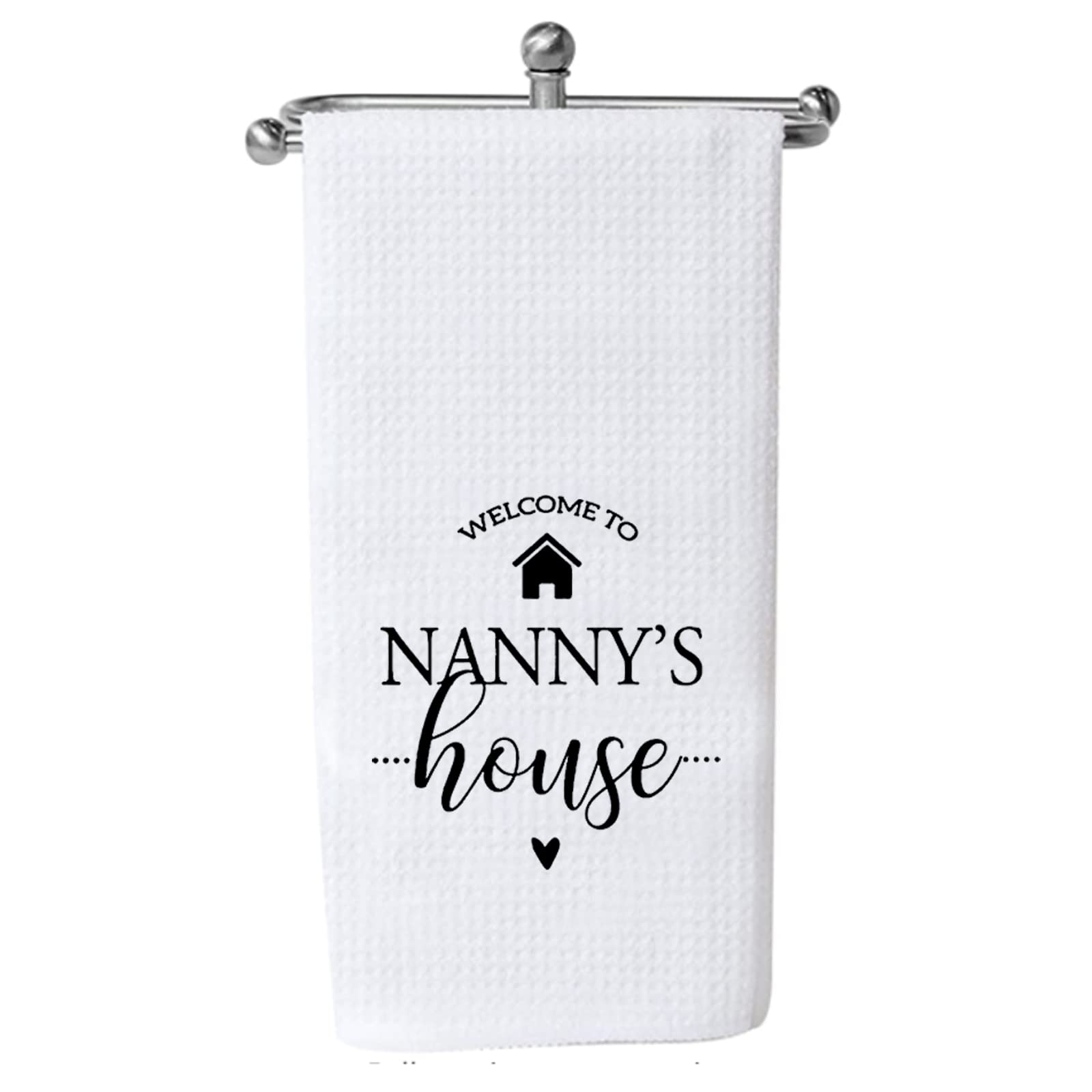 Pxtidy Nanny Tea Towel Mothers Day Tea Towel Nanny Nan Gift Grandma Gift Nanny Housewarming Gift (Nanny'S House Towel)