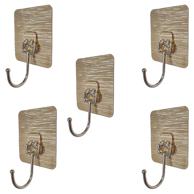 Printme Self Adhesive Wall Hooks Sticky Heavy Duty Utility Hook Reusable Wall Hangers For Home Kitchen Bathroom Bedroom Keys Bag