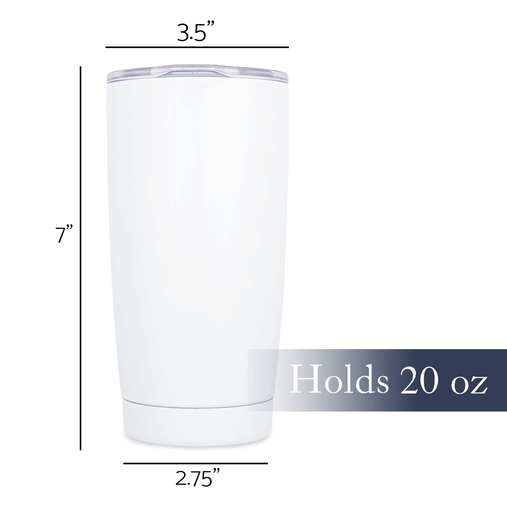 Dicksons Sstumw-54 Classic White 20 Ounce Stainless Steel Metal Travel Tumbler Mug With Lid, Not Today Satan