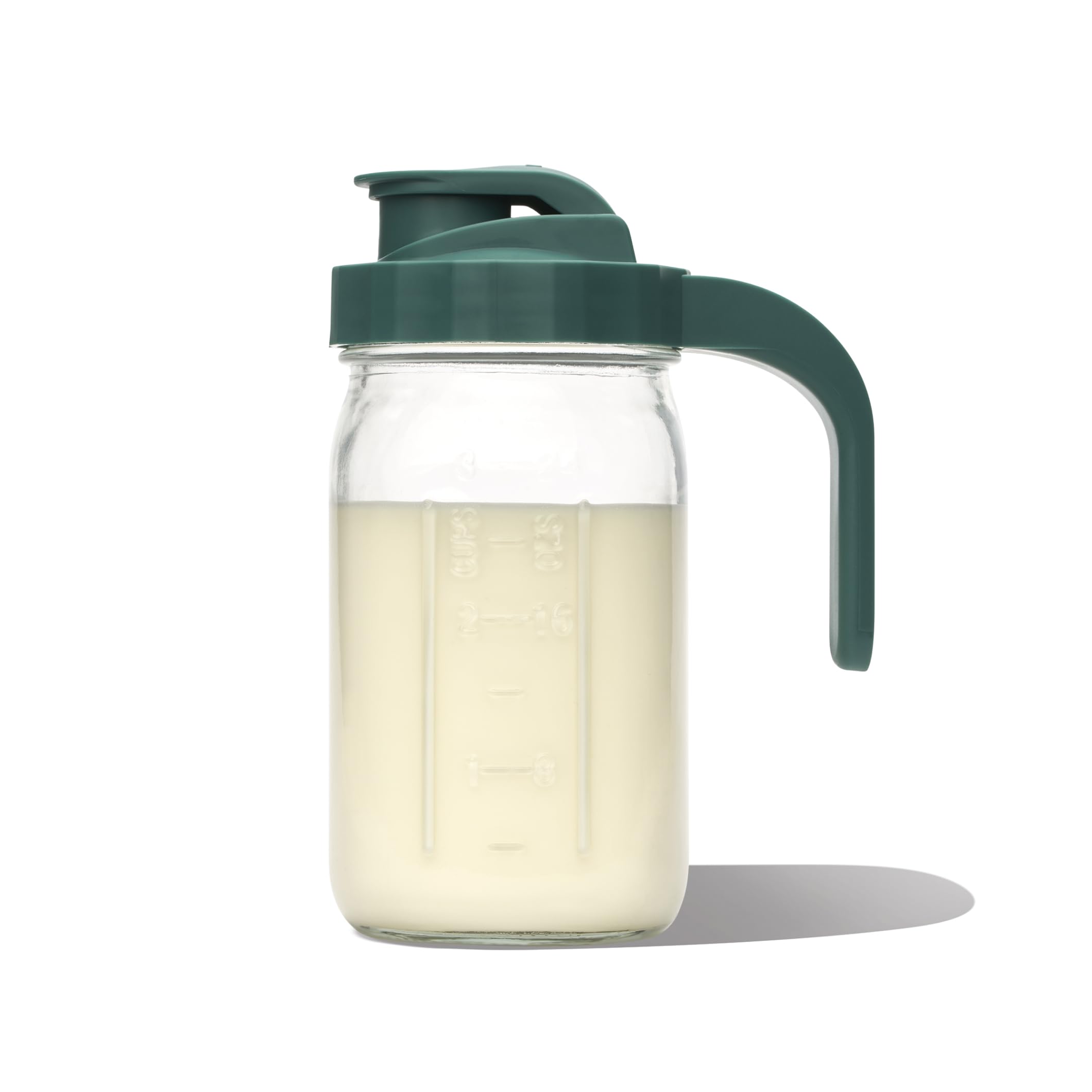 Willow - Glass Breastmilk Pitcher - Dishwasher Safe - 32oz Capacity - Wide Mouth Jar for Easy Transfer & Cleaning - Easy Pour Sp