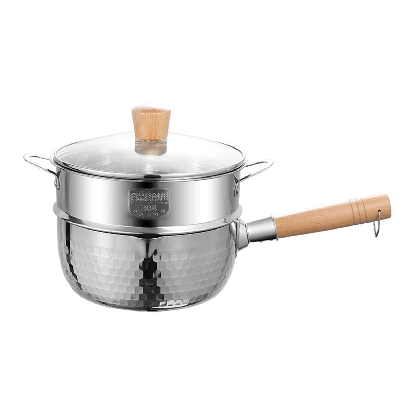 Myaddiction Saucepan With Steamer Easy Clean Cooking Pot For Hotel Outdoor Making Sauces 18Cm
