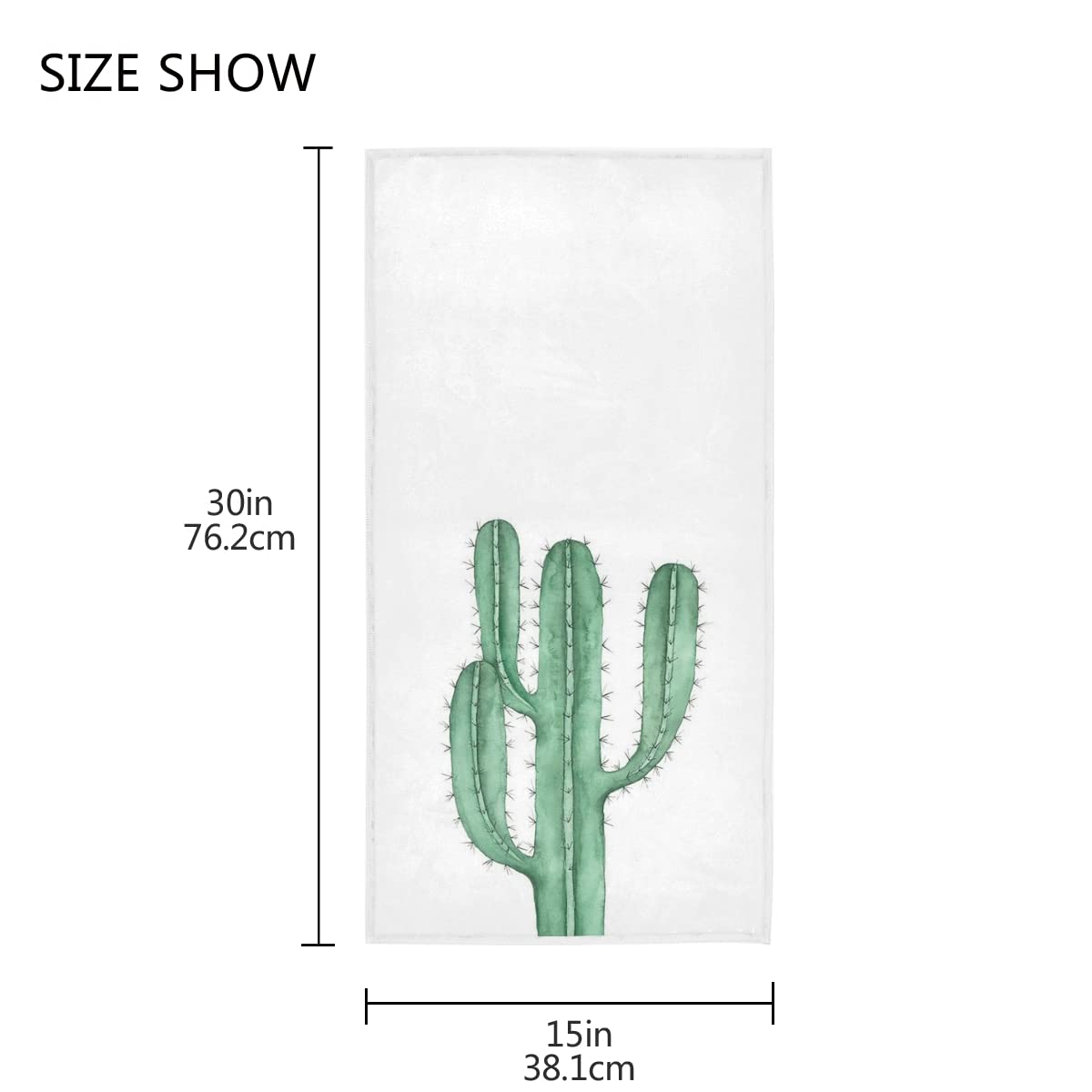 Green Cactus Hand Bath Towel Tropical Cacti Fingertip Towel Floral Plant Kitchen Bathroom Shower Towel Set Highly Absorbent Beac