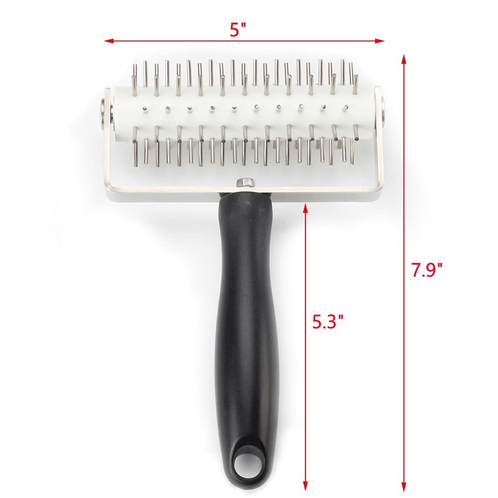 Ampseven Pizza Dough Docker Roller - Professional Stainless Steel Pastry Docker Roller With Spike For Homemade Baking Cake Crack