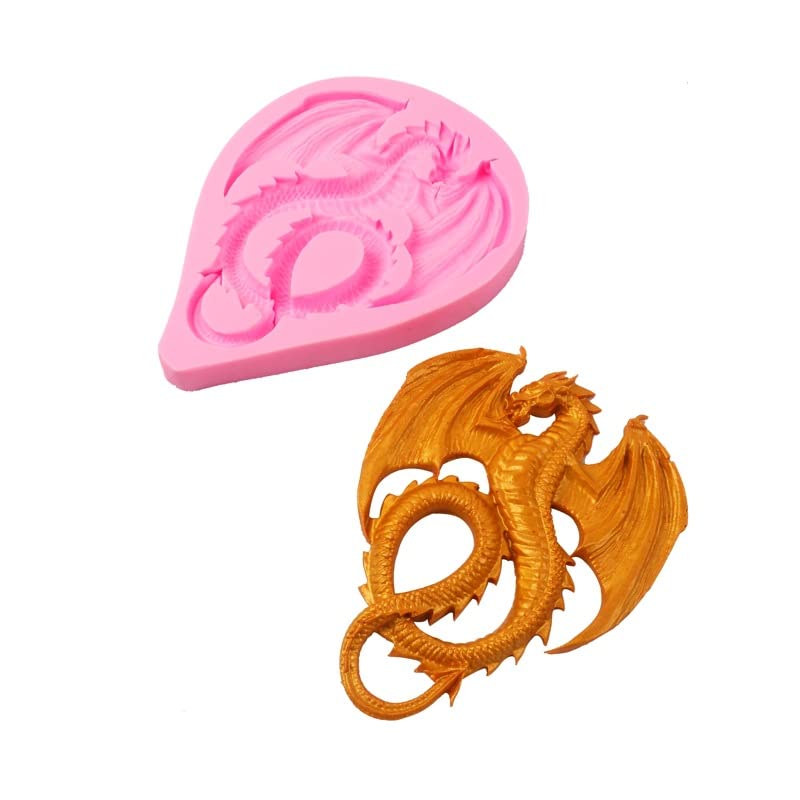 Cestony Large Flying Dragon Silicone Molds For Diy Cake Fondant Biscuit Cookies Soap Sugar Pudding Chocolate Hard Candies Desser