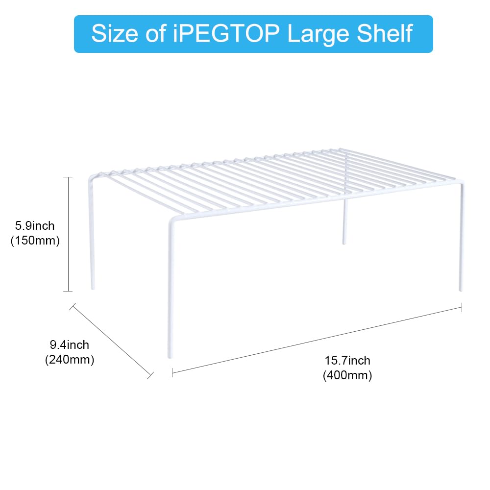 Ipegtop Large (15.7 X 9.4 Inch) Kitchen Freezer Cabinet Storage Shelf, Set Of 4 Rustproof Metal Wire Shelves Spice Shelf Rack Cu