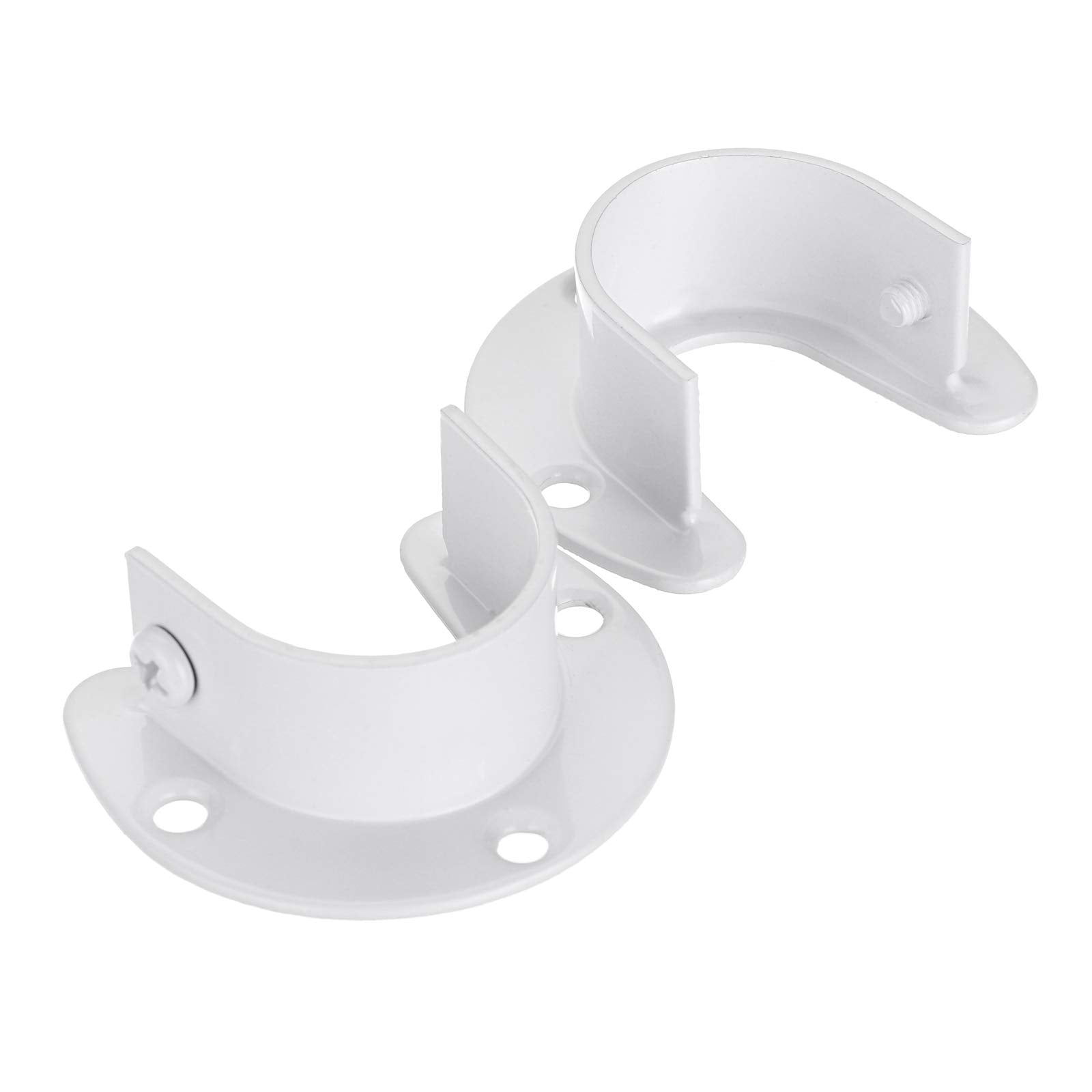 Ownmy 6 Packs Closet Rod End Supports Curtain Flange Rod Holder 1-1/4'' Diameter, U Shaped Stainless Steel Closet Pole Sockets O