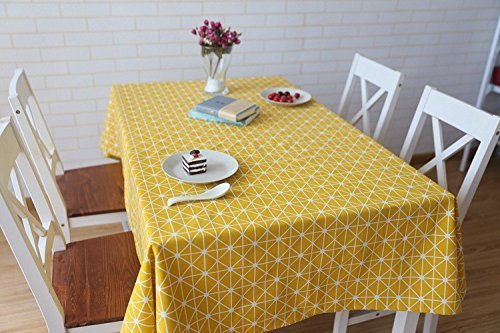 meioro Tablecloths Cotton Linen Tablecloth Simple Style Twill Tablecloths Multi-Purpose Indoor and Outdoor (Yellow  51''x70'')