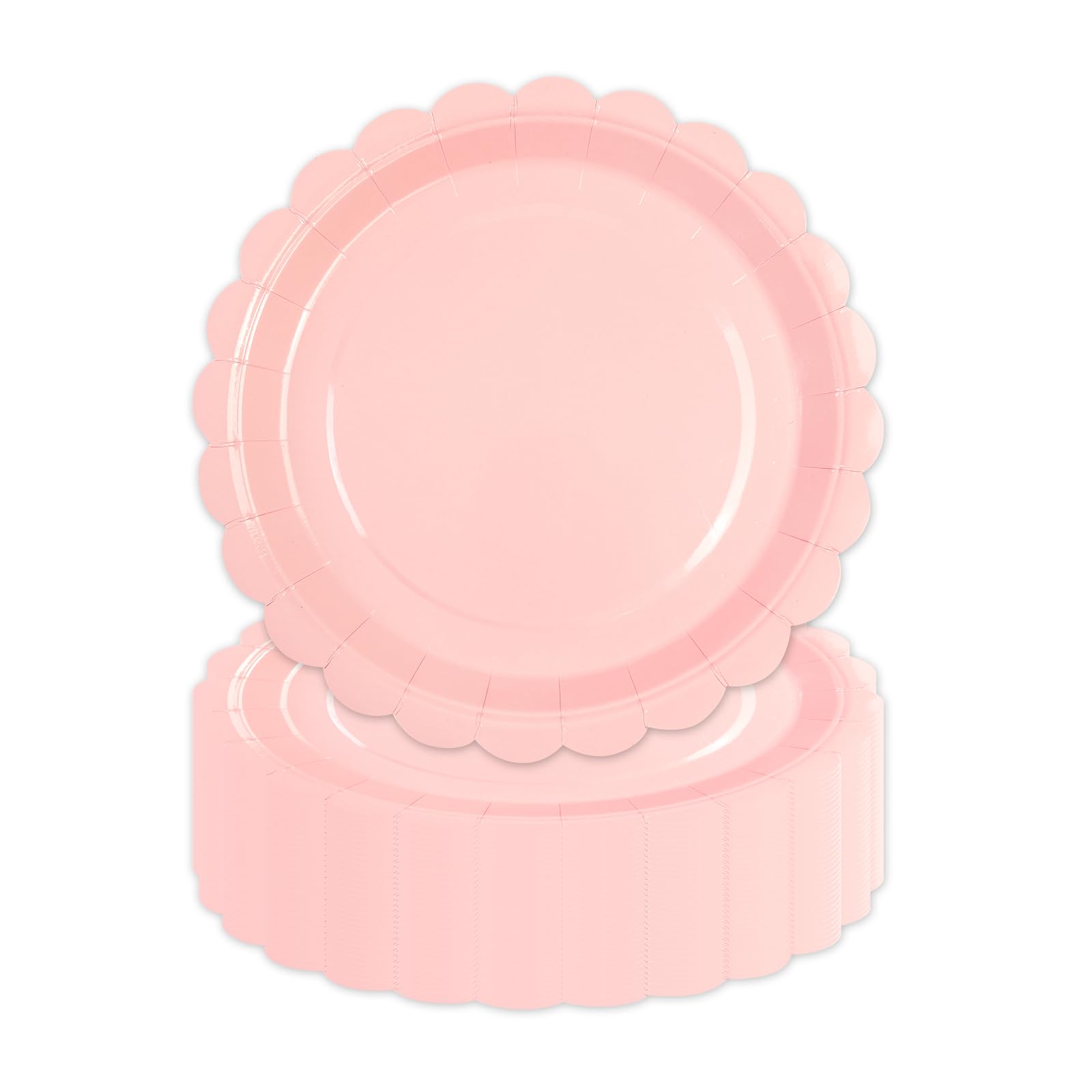 LDFDRT 7 inch Pink Paper Plates 50 Pcs Dessert Plates Dinner Tableware Party Supplies For Birthday Picnic Party Decoration