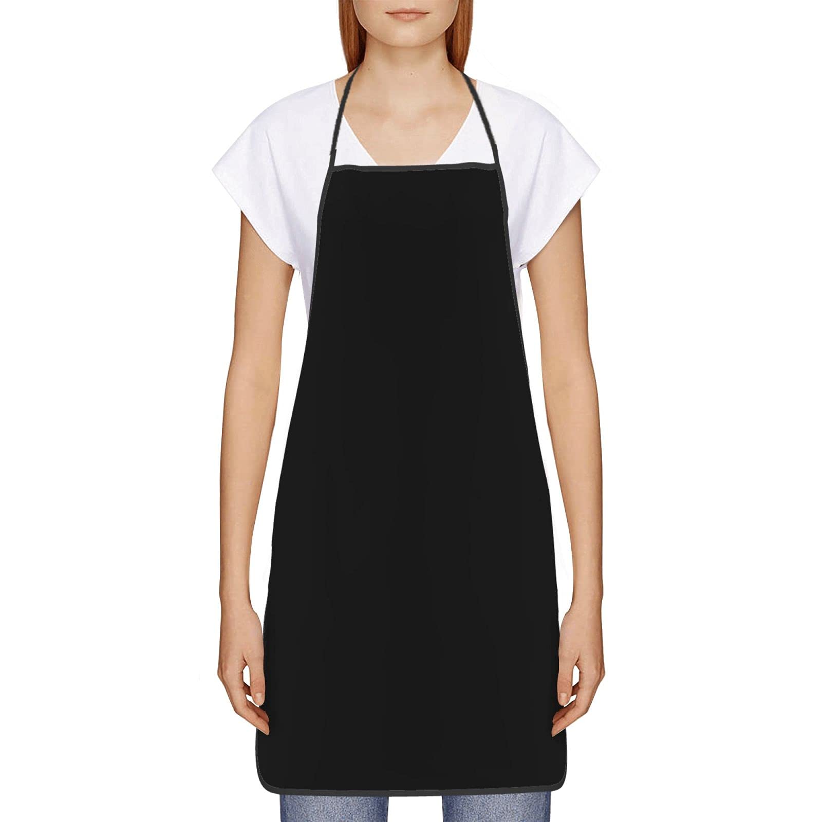 Leokrun Personalized Custom Apron Add Name Photo/Text/Logo Adjustable Kitchen Chef Cooking For Men Women Black Personalized Gift