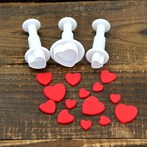 Cookie Cutters,Plunger Cutter Cake Decorating Supplies Fondant Molds,20 Pcs,Heart/Square/Oval/Circular/Star/Diamond,White,Dadam