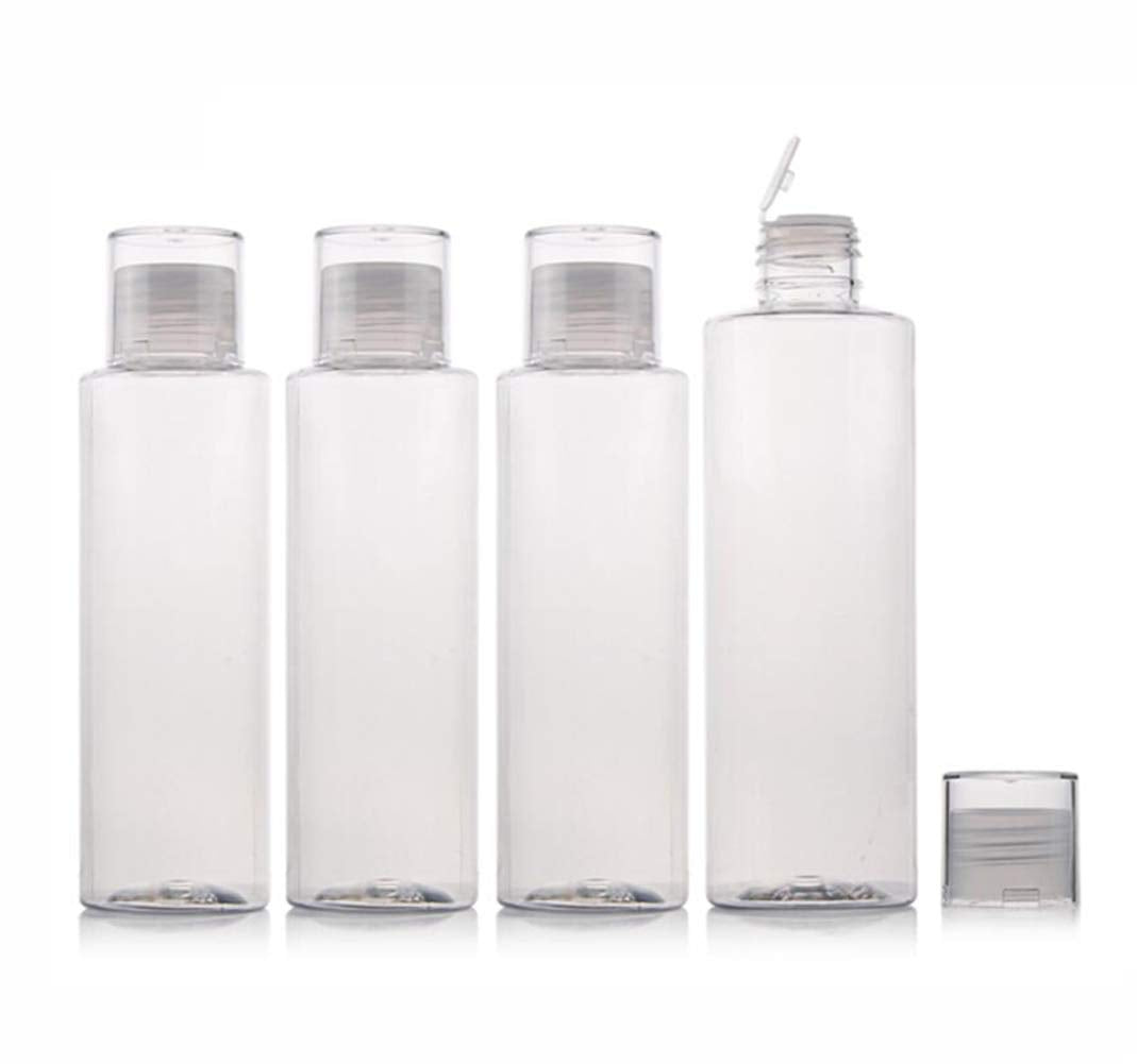 5 Oz Clear Plastic Empty Bottles Travel Bottle Container With Flip Cap Bpa -Free Sample Tube Jars For Cosmetic Bath Shower Gel L