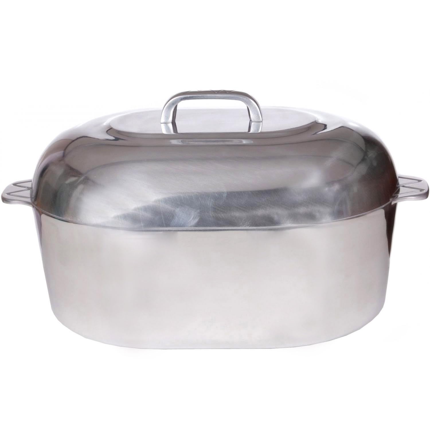 Cajun Cookware Aluminum Roaster Pan With Lid - 15-Inch Roasting Pot - Easy To Clean Oval Cookware