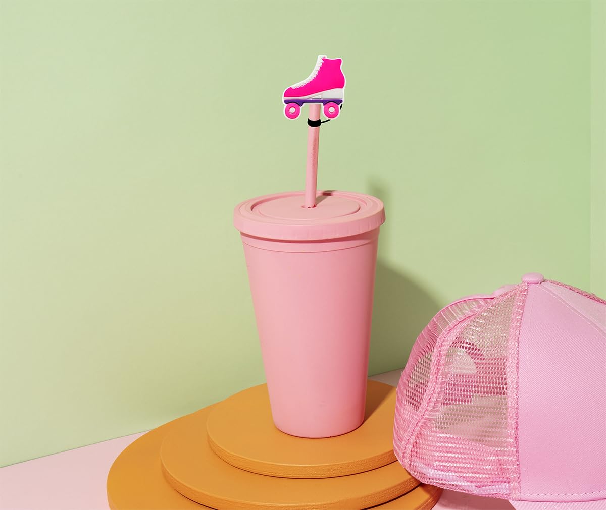 14Pcs Hot Pink Straw Cover Cap 10Mm Compatible With Stanley 30&40 Oz Cup Fashion Cute Preppy Straw Topper For Tumblers Dust-Proo