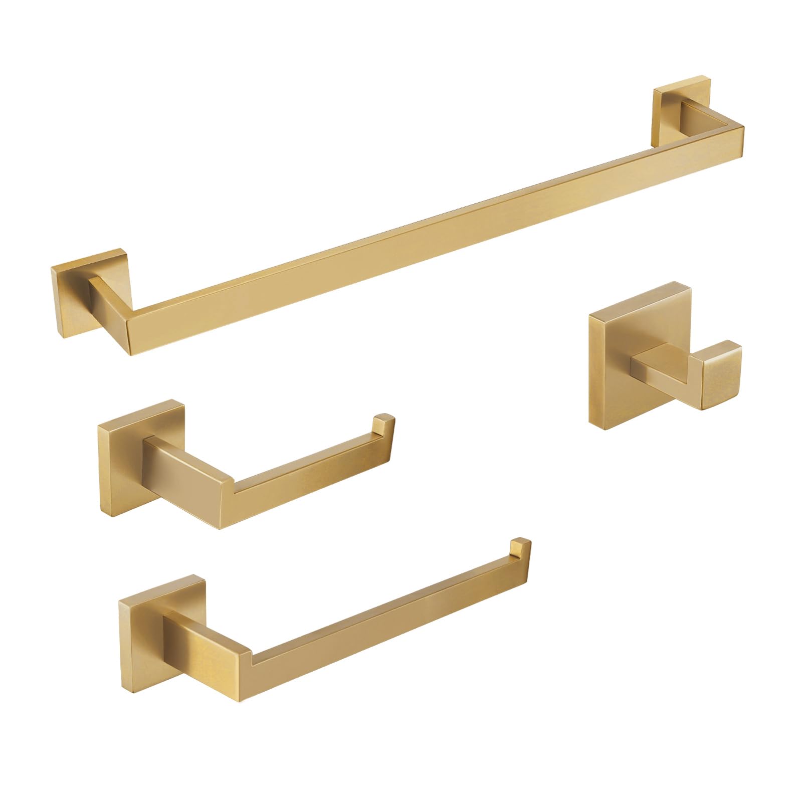 BAGNOLUX Brushed Brass Bathroom Accessories Set  4-Piece Wall Mounted Towel Bar Set Heavy Duty  23.6 Inch