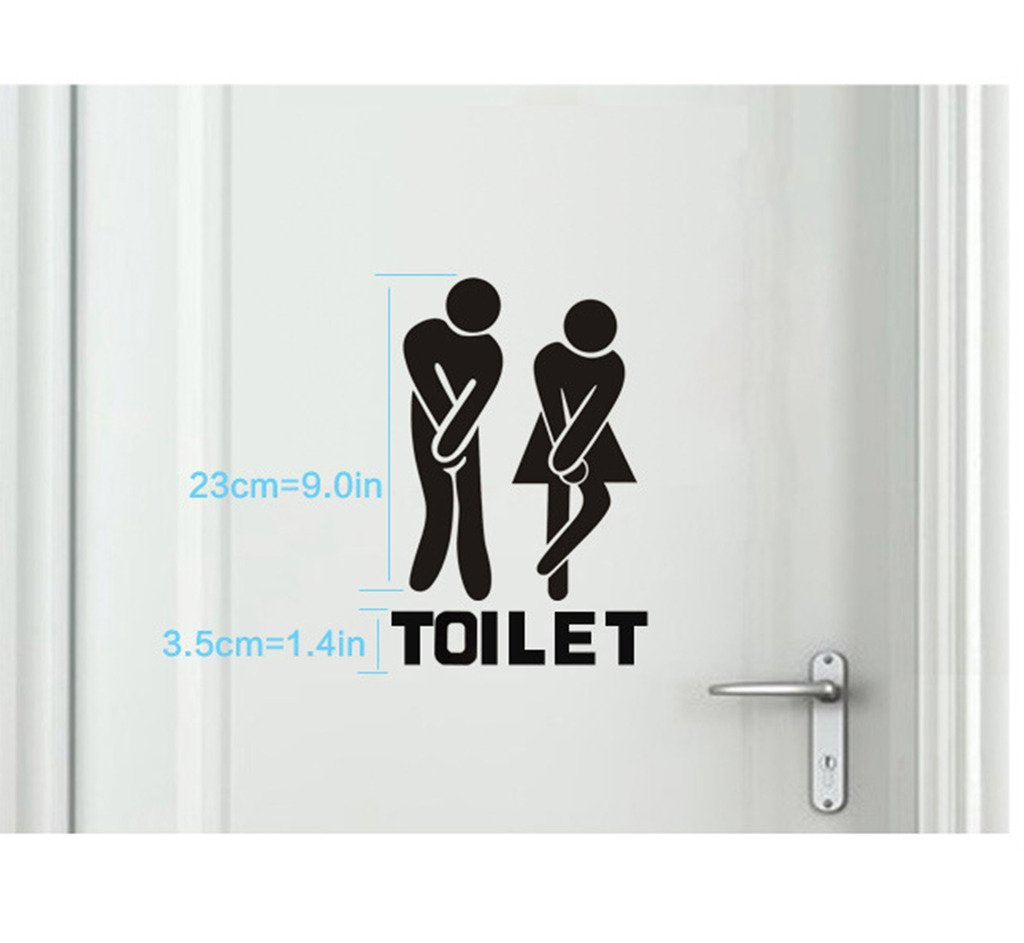 Bestjybt Diy Removable Washroom Toilet Bathroom Wc Sign Door Accessories Wall Sticker Home Decor