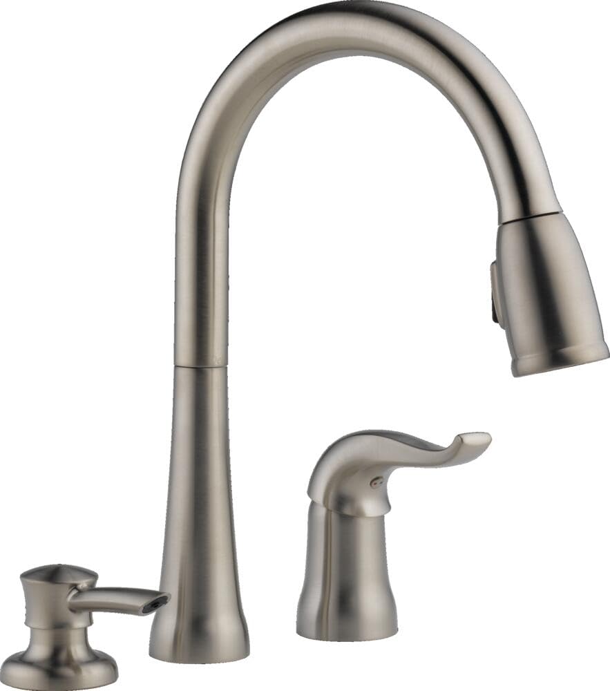 Delta Faucet Kate Pull Down Kitchen Faucet Brushed Nickel With Pull Down Sprayer, Kitchen Sink Faucet, Faucet For Kitchen Sink,