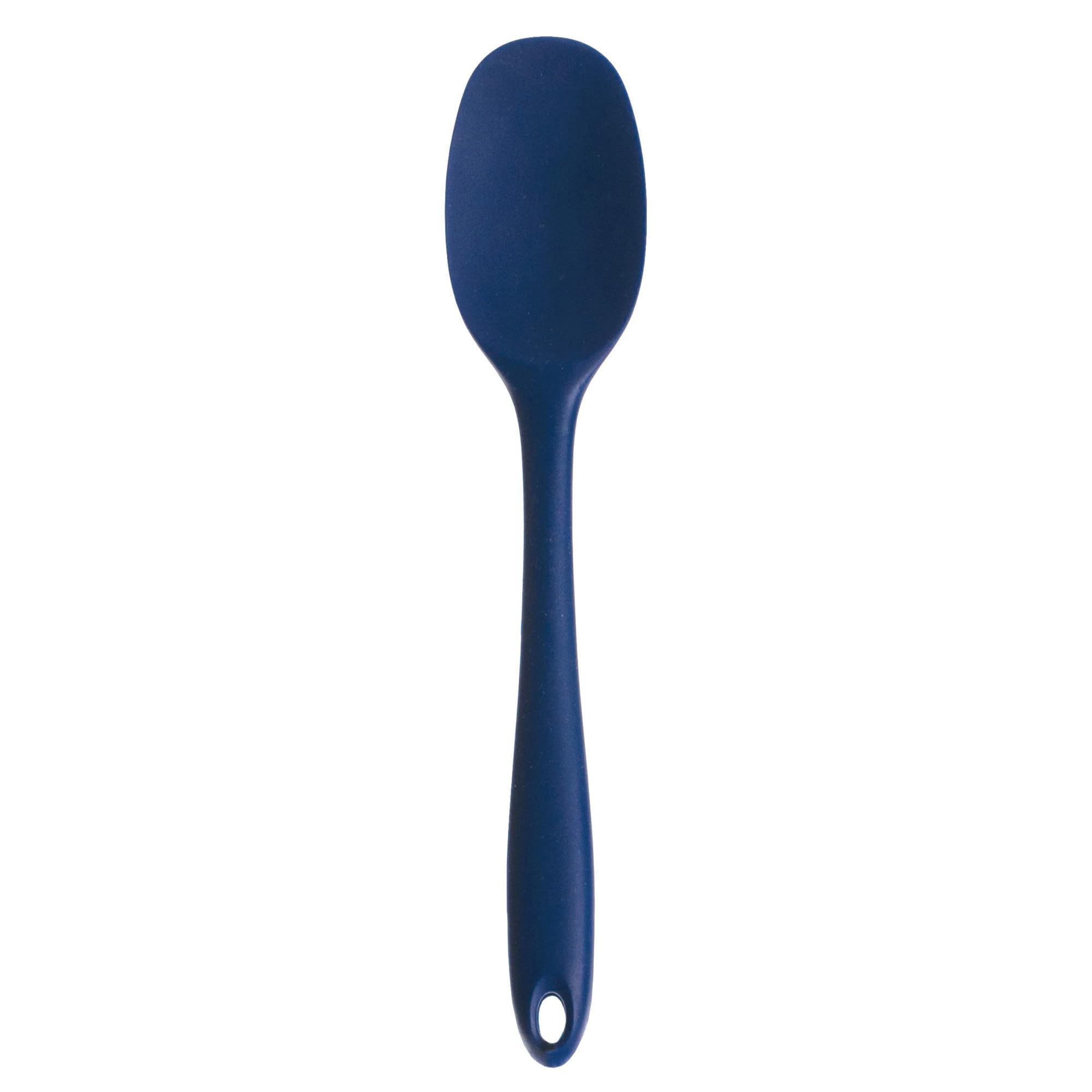 RSVP International Elas Favorite Silicone Spatula Spoon, Blue, 11 | BPA-Free Silicone | Mix Thick Batters, Scrape Sauces, Stir 