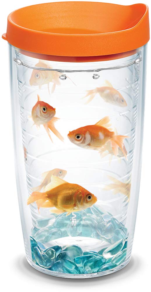 Tervis Goldfish Made In Usa Double Walled Insulated Tumbler Travel Cup Keeps Drinks Cold & Hot, 16Oz, Classic