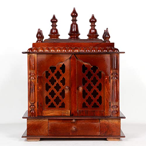 Home And Bazaar Rajasthani Ethnic Handcrafted Wooden Temple/Mandir/Pooja Ghar/Mandapam