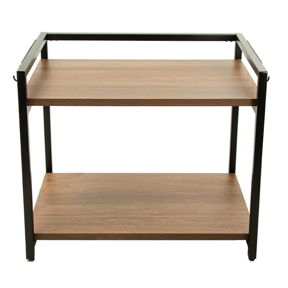 DECOWORLD || Microwave stand || Metal Microwave Stand for Kitchen Counter|| Double Platform for Extra Storage with hooks|| Kitch