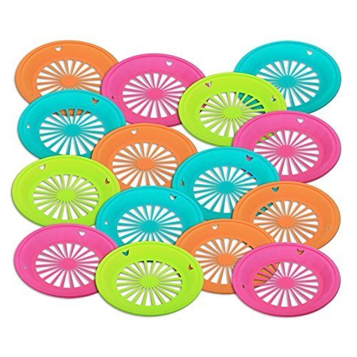 1 Dozen of Reusable Plastic Holders for 9 Paper Plates Bright Colors