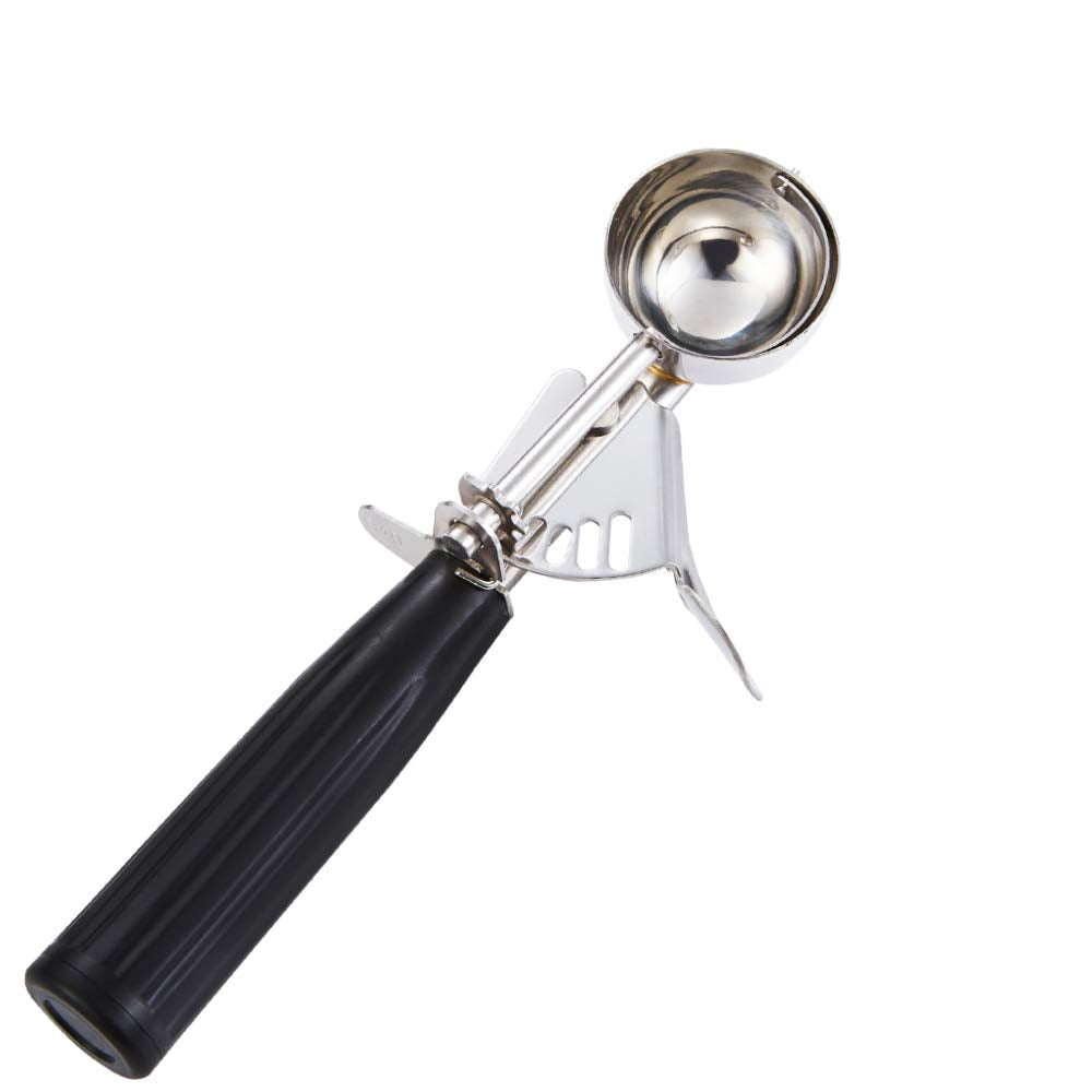 Cookie Scoop - #40 (0.78 Oz) - Disher, Portion Scoop, Food Scoop - Portion Control - 18/8 Stainless Steel, Black Handle