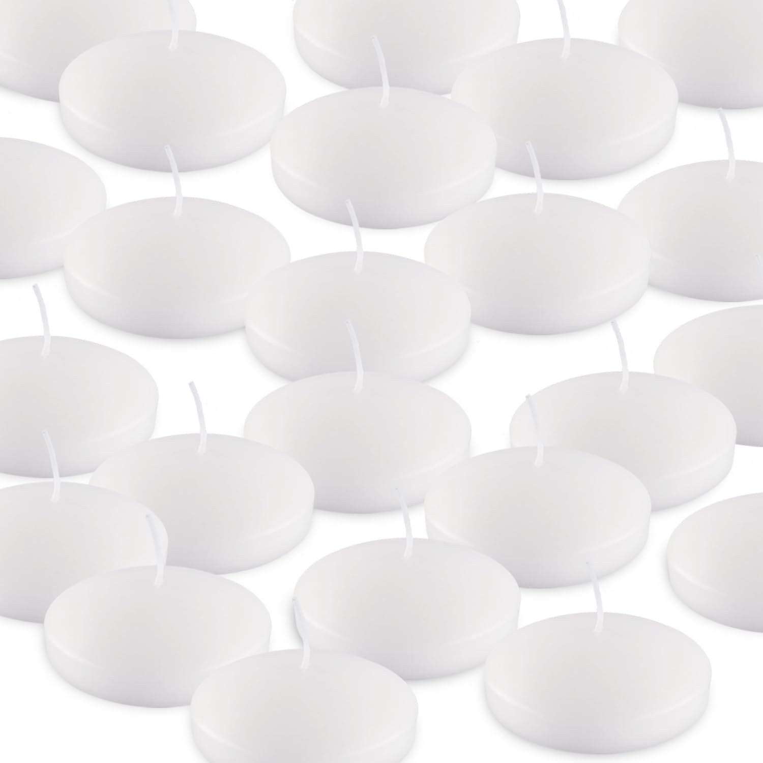 3 Inch Floating Candles Set of 24, Unscented White Candles for Wedding, Pool Party, Holiday Centerpieces & Home Decor
