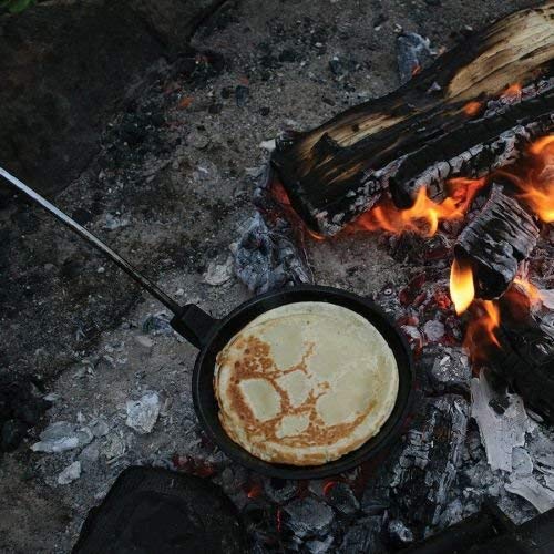 Rome 1024 Family Campfire Cast Iron Skillet With Steel And Wood Handle, 6-Inch