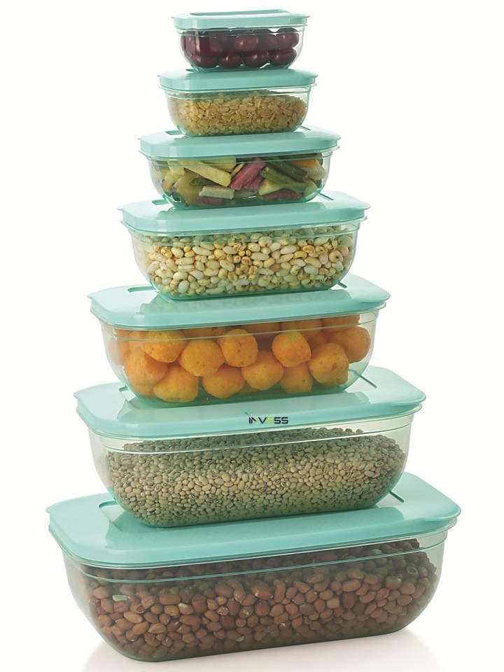 Invoss Freezer Safe Store Fresh Plastic Container Set For Glocery | Rice | Dal | Cereals | Dry Fruits | Food Storage Containers 