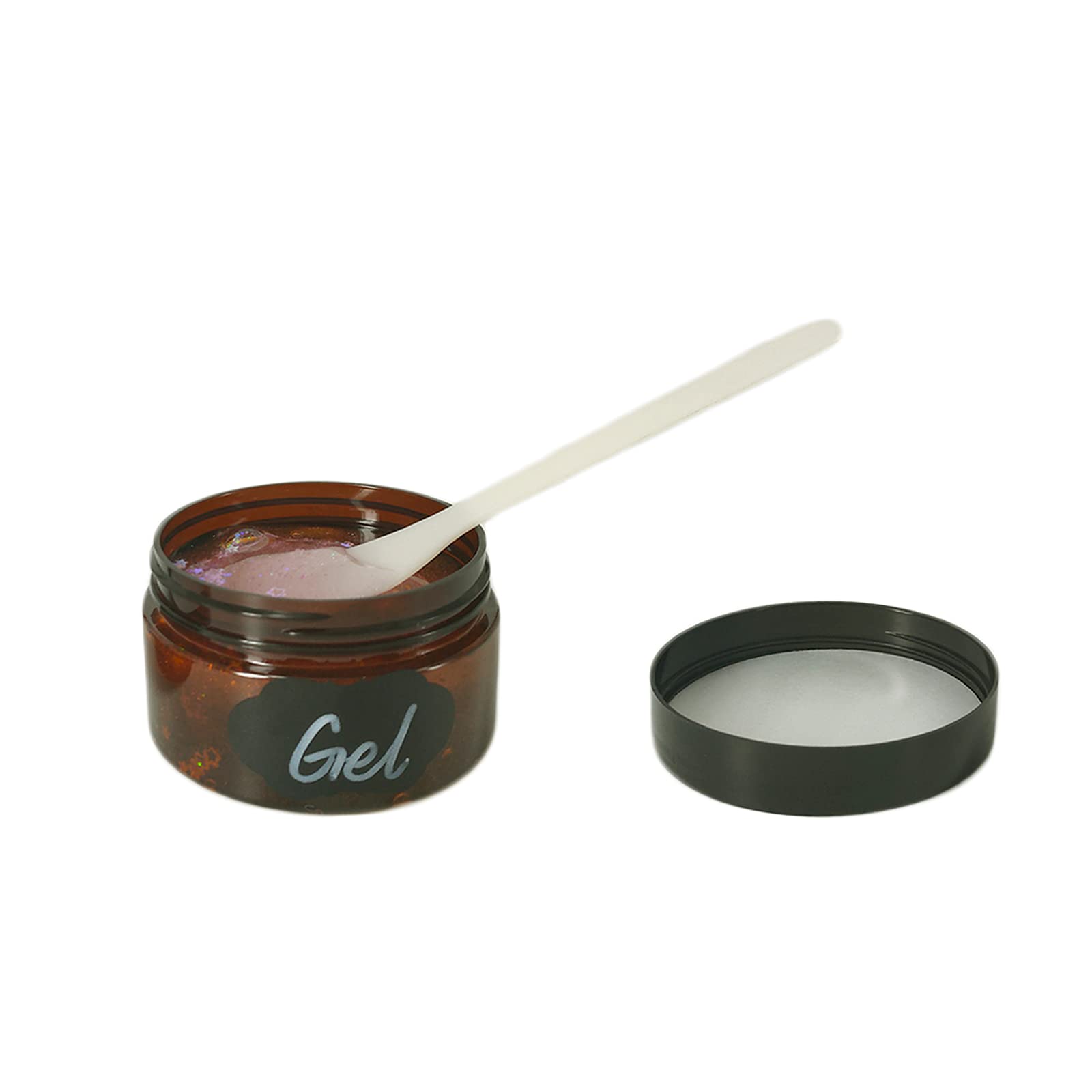 Zmybcpack 24 Pack 2 Oz (60Ml) Amber Plastic Jars With Lids, 12 Spatulas, A Pen, Labels - Pet Storage Container For Cosmetic, Cre