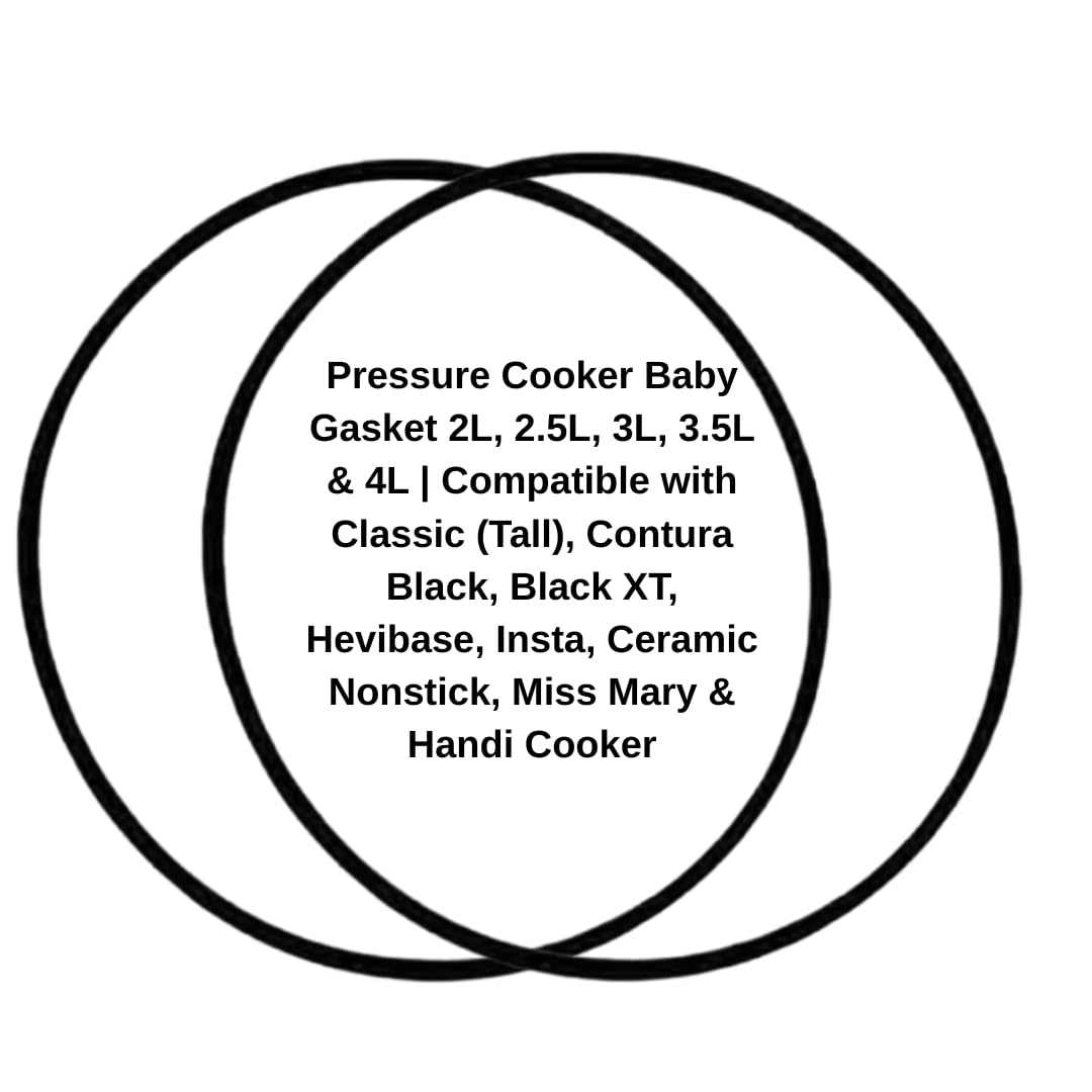 Pressure Cooker Suitable Baby Gasket 2L, 2.5L, 3L, 3.5L & 4L, Compatible With Classic (Tall), Contura Black, Black Xt, Hevibase,