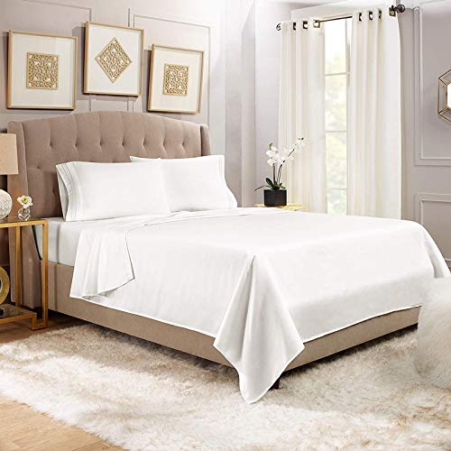 White Yrm BeddingS 700Series Giza Egyptian Cotton Extra Comfy Bedsheet With 2Pillow Covers King Size Hotel Quality