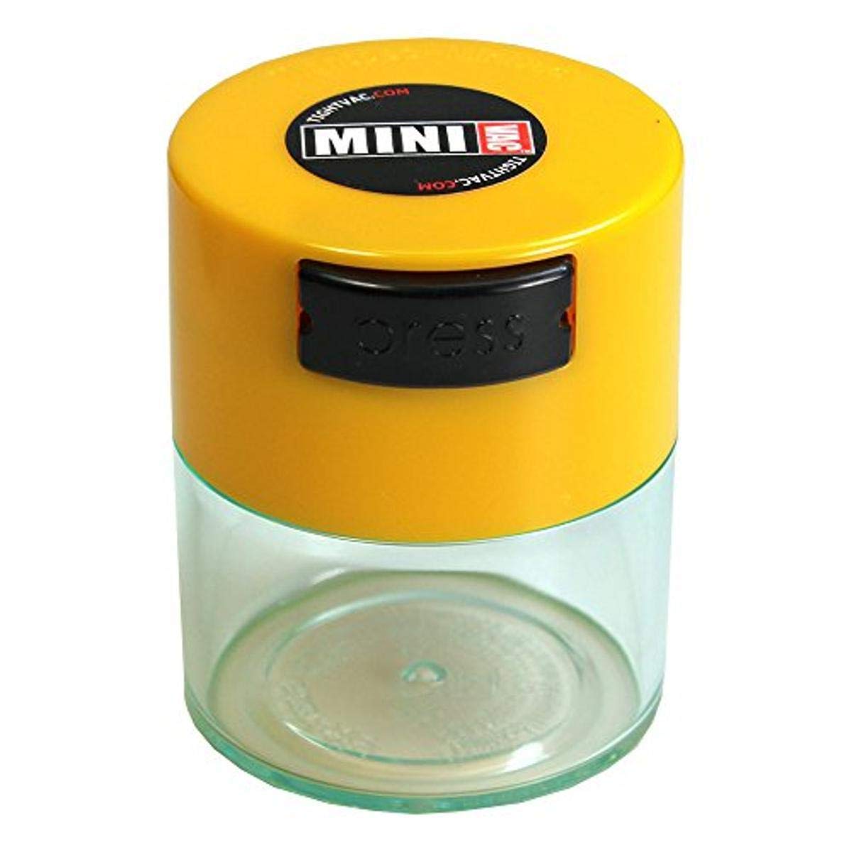 Minivac Tv1-Cye - 10G To 30 Gram Vacuum Sealed Container Yellow Cap & Clear Body