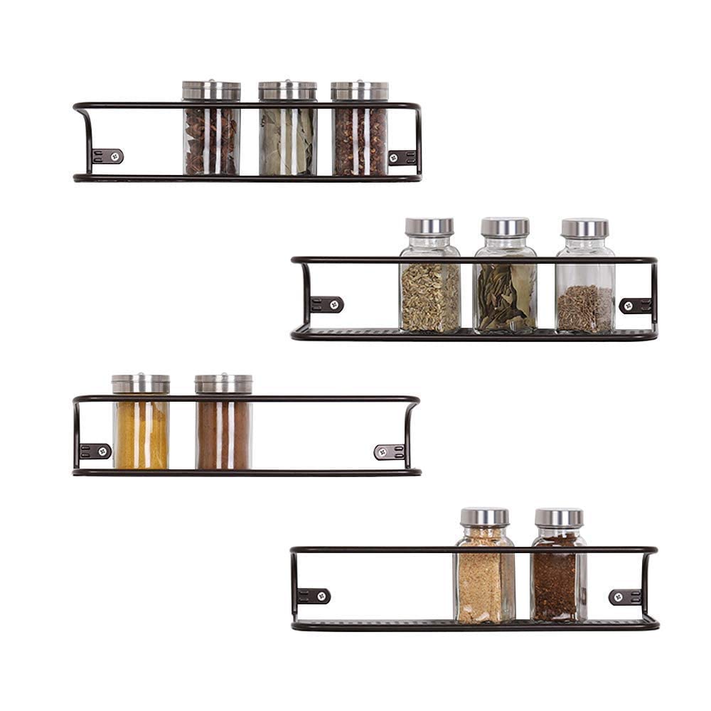 Ogfc 28944 Spice Racks Wall Mounted Jar Bottle Storage Rack 4 Pack For Kitchen Bathroom Cabinet Pantry Door