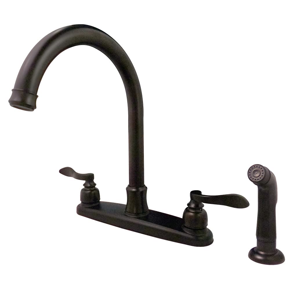 Kingston Brass FB7795NFLSP NuWave French 8-Inch Centerset Kitchen Faucet with Sprayer  Oil Rubbed Bronze