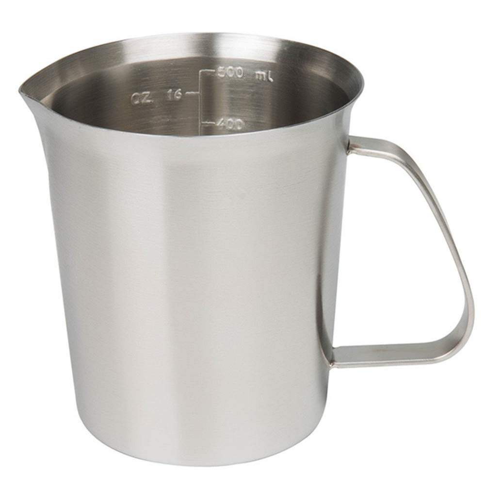 Measuring Cup, Stainless Steel Measuring Cup (16 Ounce/ 0.5 Liter- 2 Cup), Milk Frothing Pitcher, Steaming Pitcher, Milk Frothin