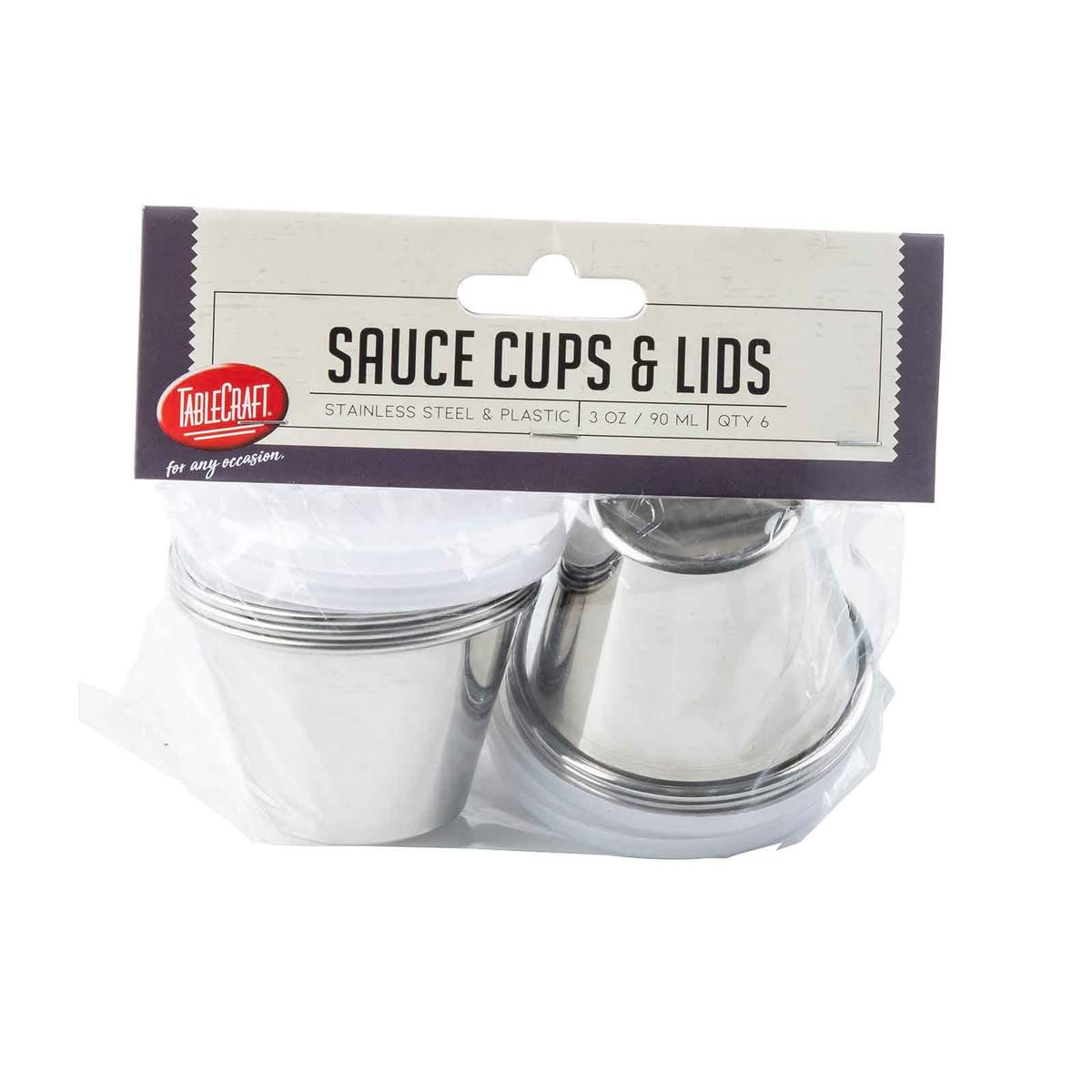 Tablecraft Round Ramekins With Lids 3 Oz - Ounces Clear, Pack Of 6 With Clear Lids