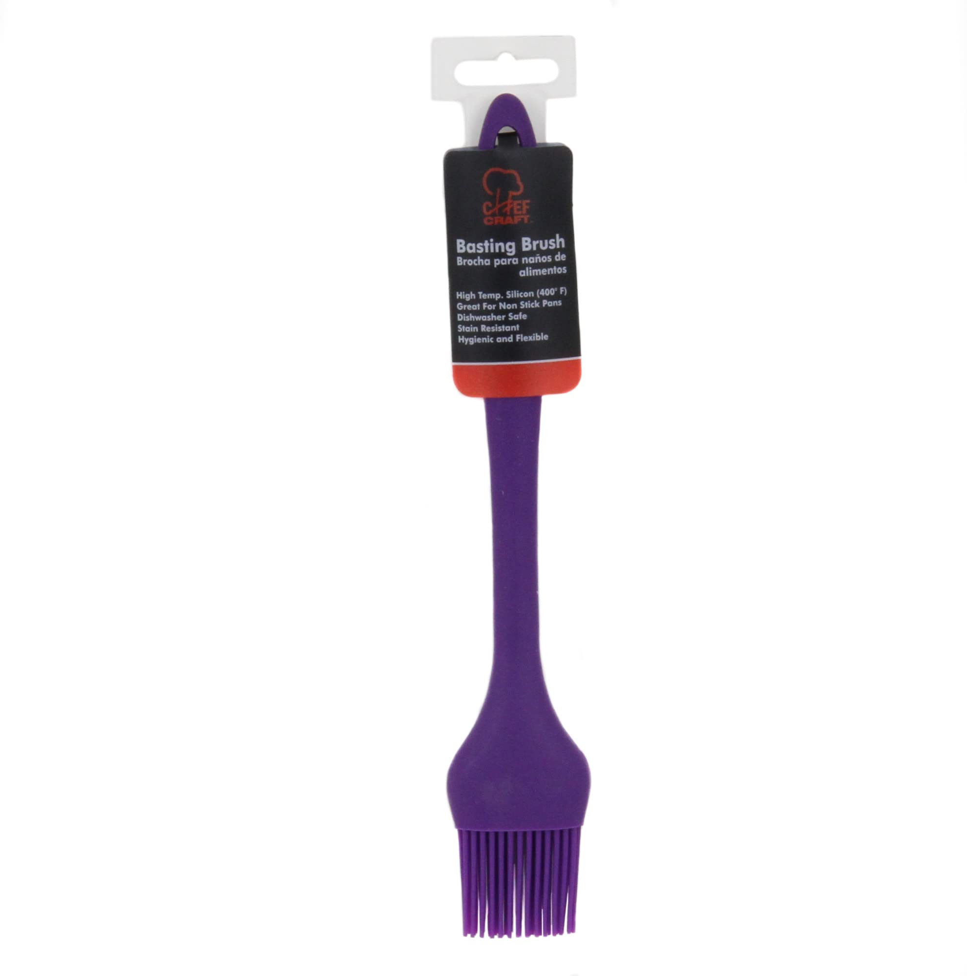 Chef Craft Premium Silicone Basting Brush, 10.25 Inch, Purple