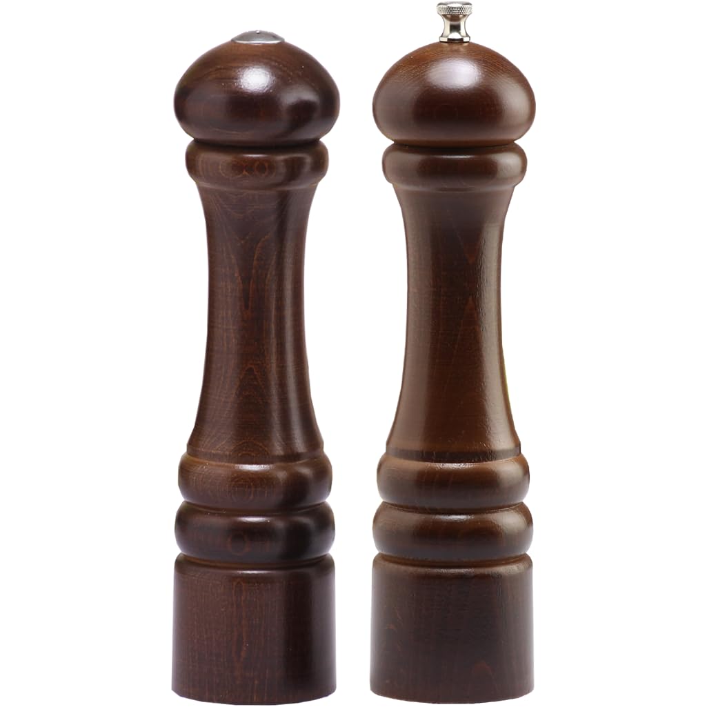 Chef Specialties 10 Inch Imperial Pepper Mill And Salt Shaker Set - Walnut - Made In Usa