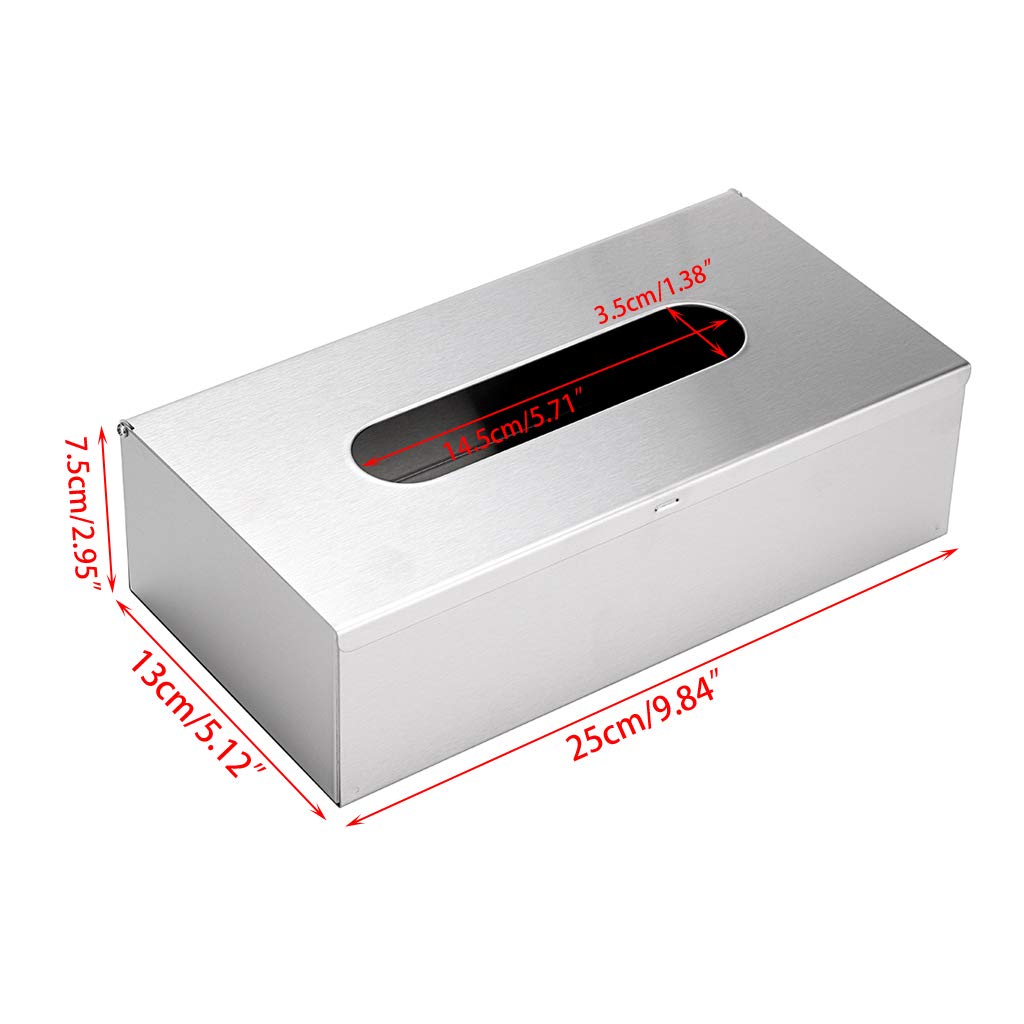 Sumnacon Rectangular Tissue Box Cover - Stylish Stainless Steel Paper Facial Cover, Modern Metal Tissue Box Holder For Bedroom/B